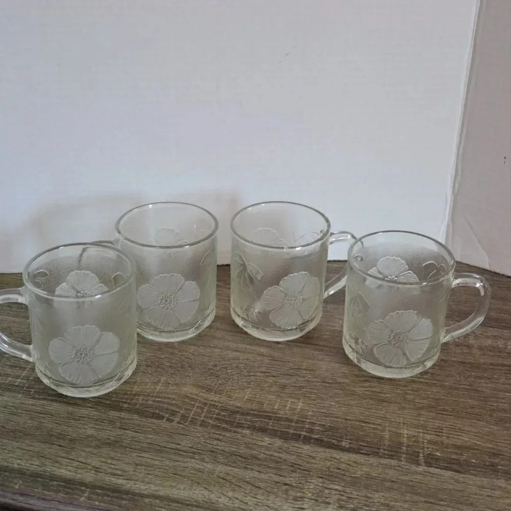 LAST CHANCE Vtg KIG INDONESIA Flower Mugs